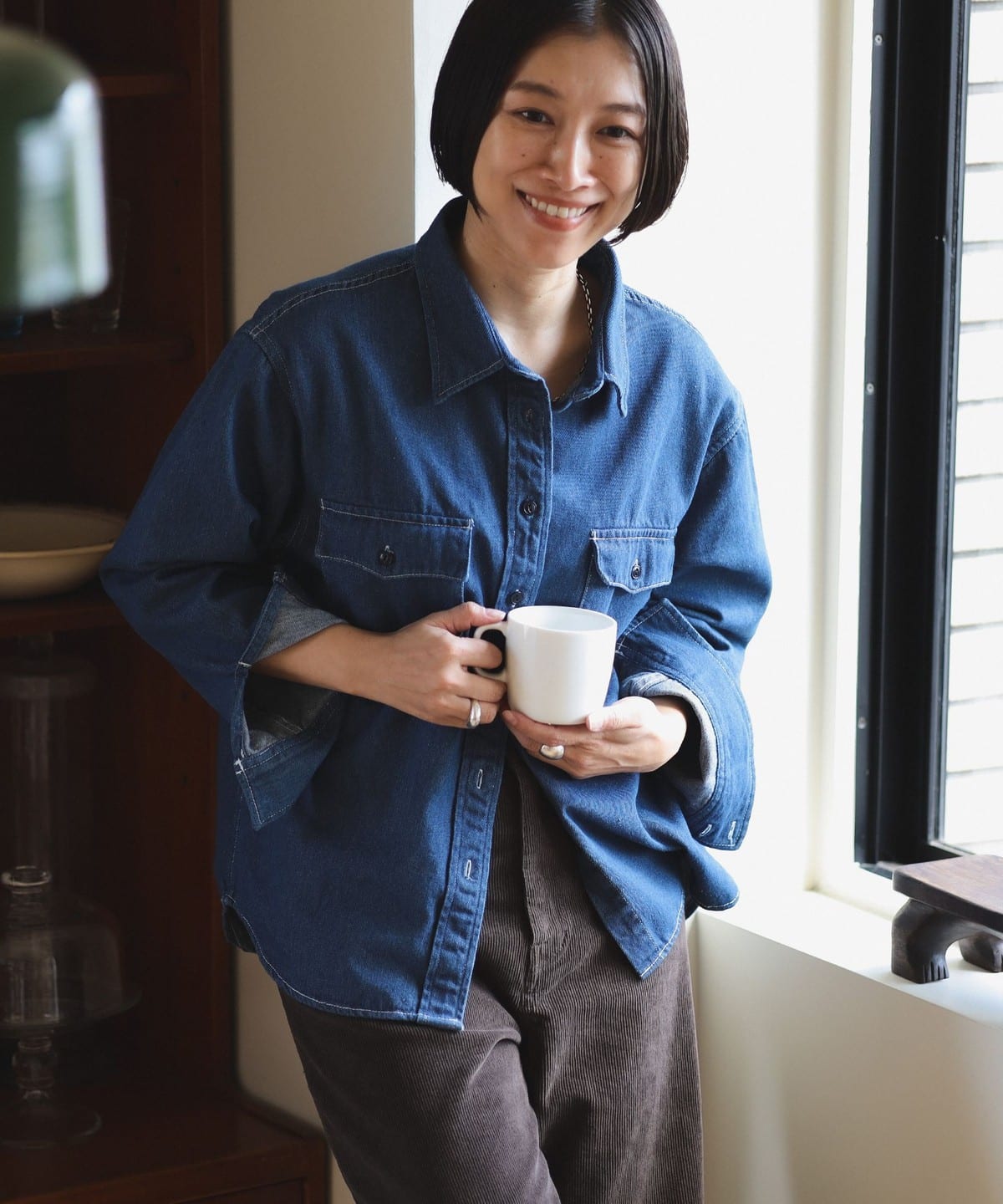 ambiance デニム シャツ シャツ・ブラウス WOMEN DK BLUE XS ambiance デニム シャツ シャツ・ブラウス WOMEN DK BLUE XS