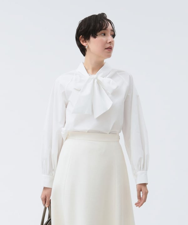 Demi-Luxe BEAMS｜シアー ボウタイブラウス | Rakuten Fashion