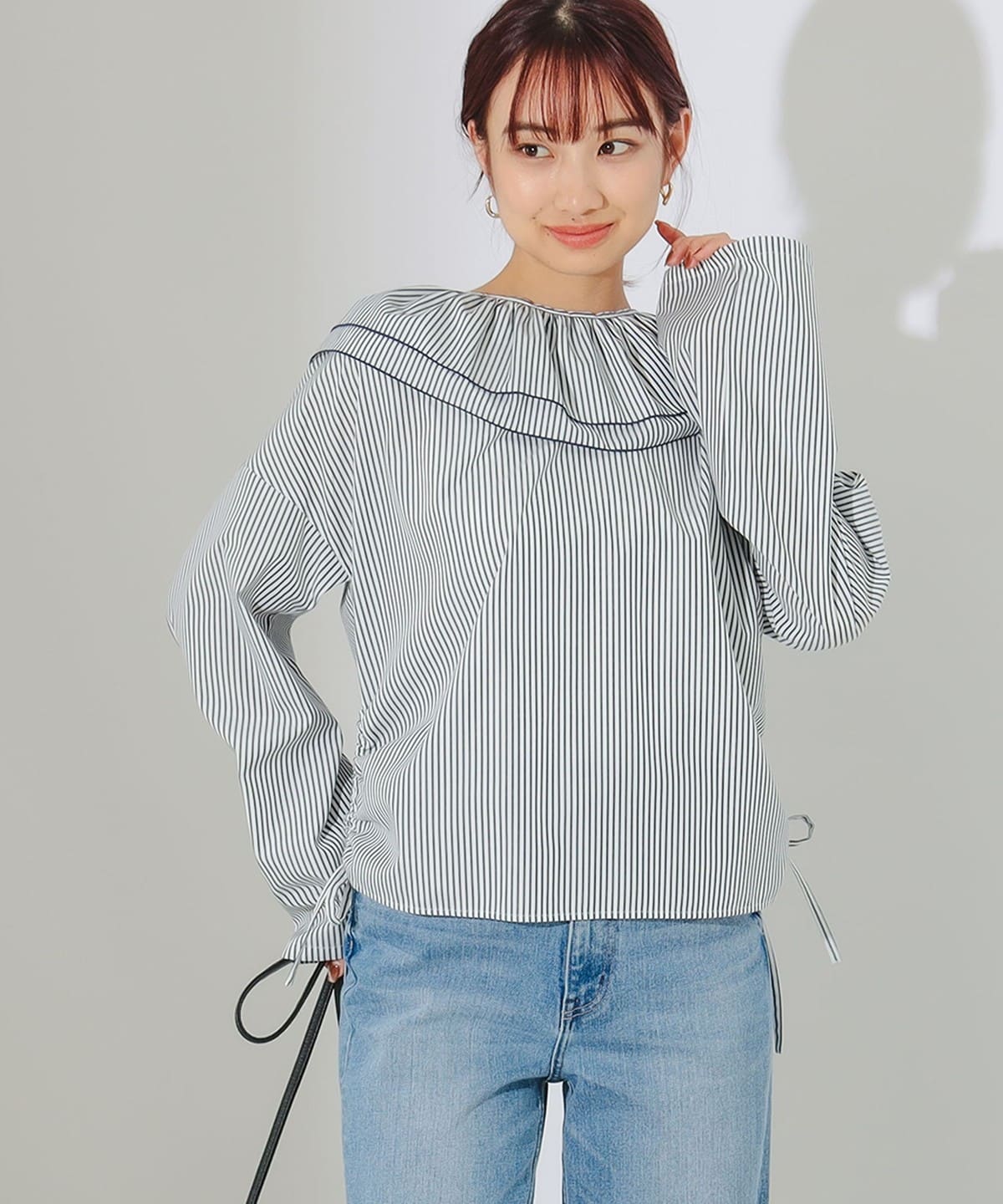 ロンドンストライプ ブラウス(S M) シャツ・ブラウス WOMEN NAVY M ロンドンストライプ ブラウス(S M) シャツ・ブラウス WOMEN NAVY M