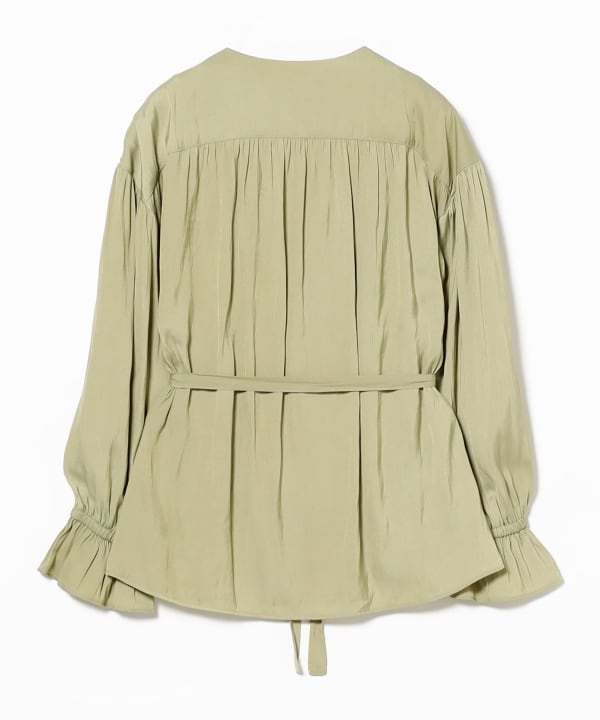 B:MING by BEAMS（ビーミング by ビームス）Vネック ギャザー ブラウス