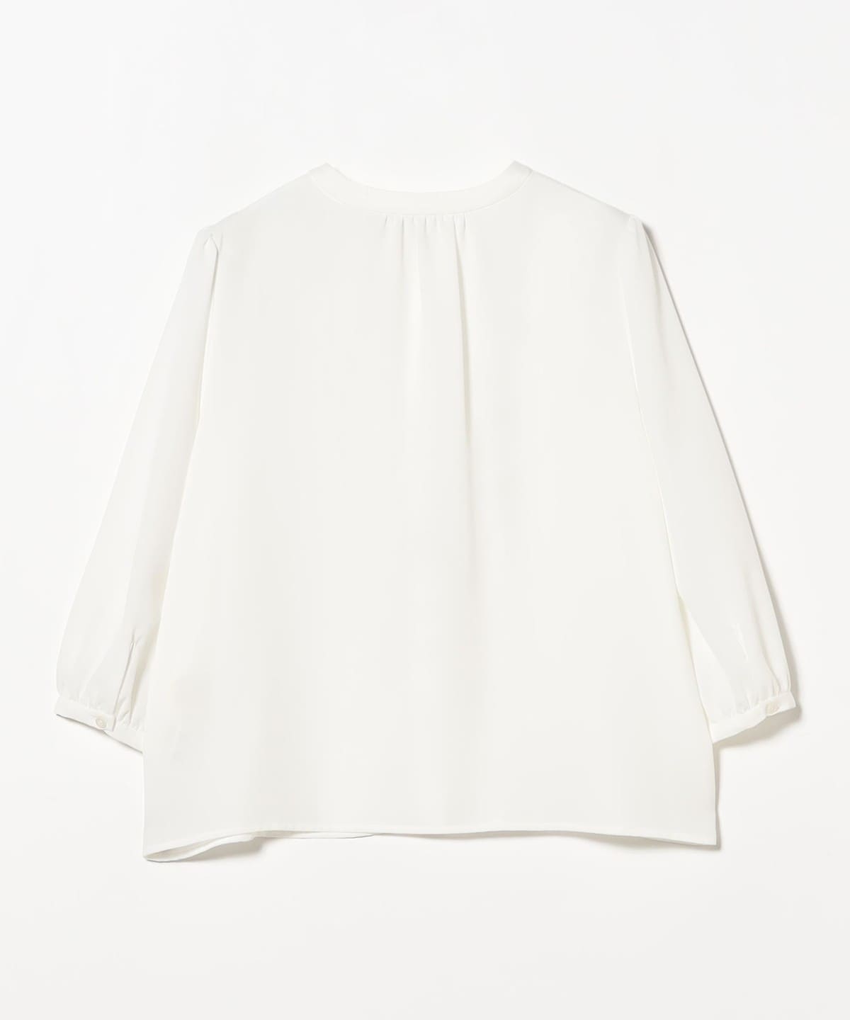 【新品未使用タグ付き】BEAMS フリル長袖ブラウス ホワイト フリー ビッグフリルカラーブラウス／長袖／ウォッシャブル／ソフト