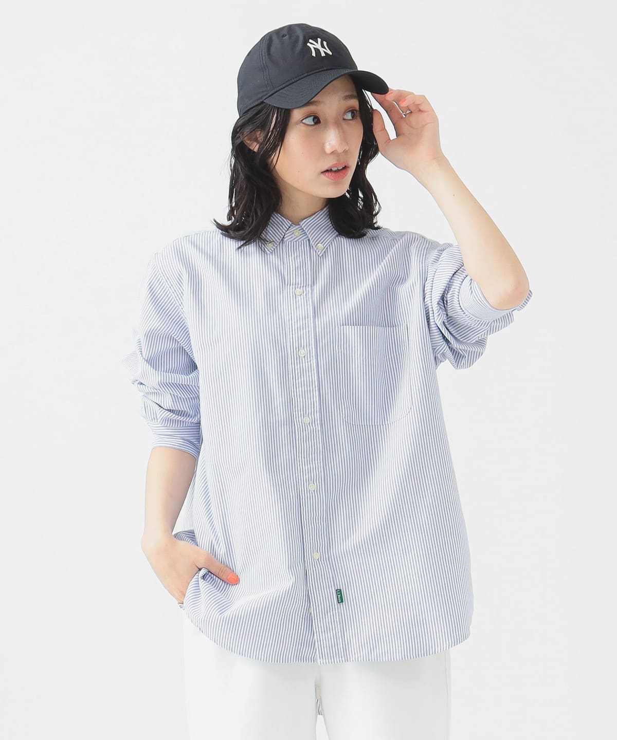 L. L.Bean エル・エル・ビーン / Orono Longsleeve shirt(S M) シャツ・ブラウス WOMEN NAVY/WHITE M L. L.Bean エル・エル・ビーン / Orono Longsleeve shirt(S M) シャツ・ブラウス WOMEN NAVY/WHITE M