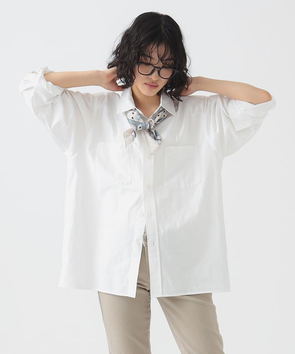 美品✨デミルクス ビームス 麻 リネン100% 半袖オーバーシャツ 白 日本製 美品✨デミルクス ビームス 麻 リネン100% 半袖オーバーシャツ