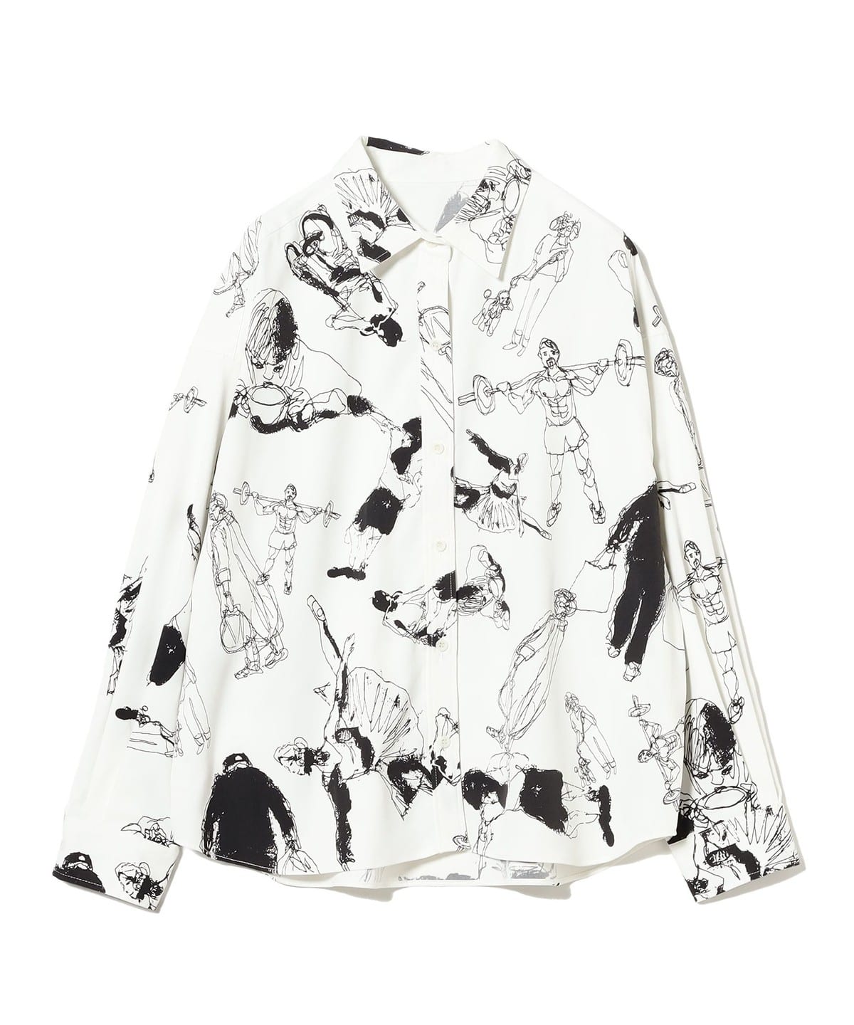 北村直登 プリント シャツ(S M) シャツ・ブラウス WOMEN OFF WHITE S 北村直登 プリント シャツ(S M) シャツ・ブラウス WOMEN OFF WHITE S