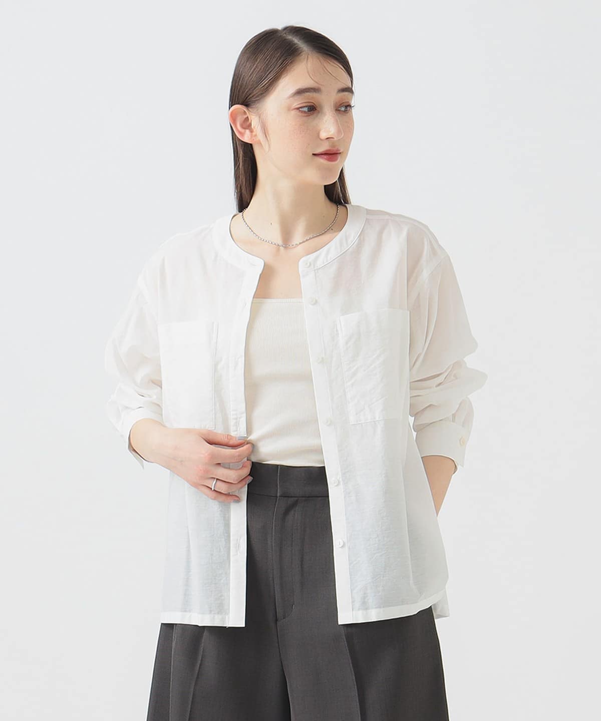 シアー シャツ(S M) シャツ・ブラウス WOMEN OFF WHITE M シアー シャツ(S M) シャツ・ブラウス WOMEN OFF WHITE M