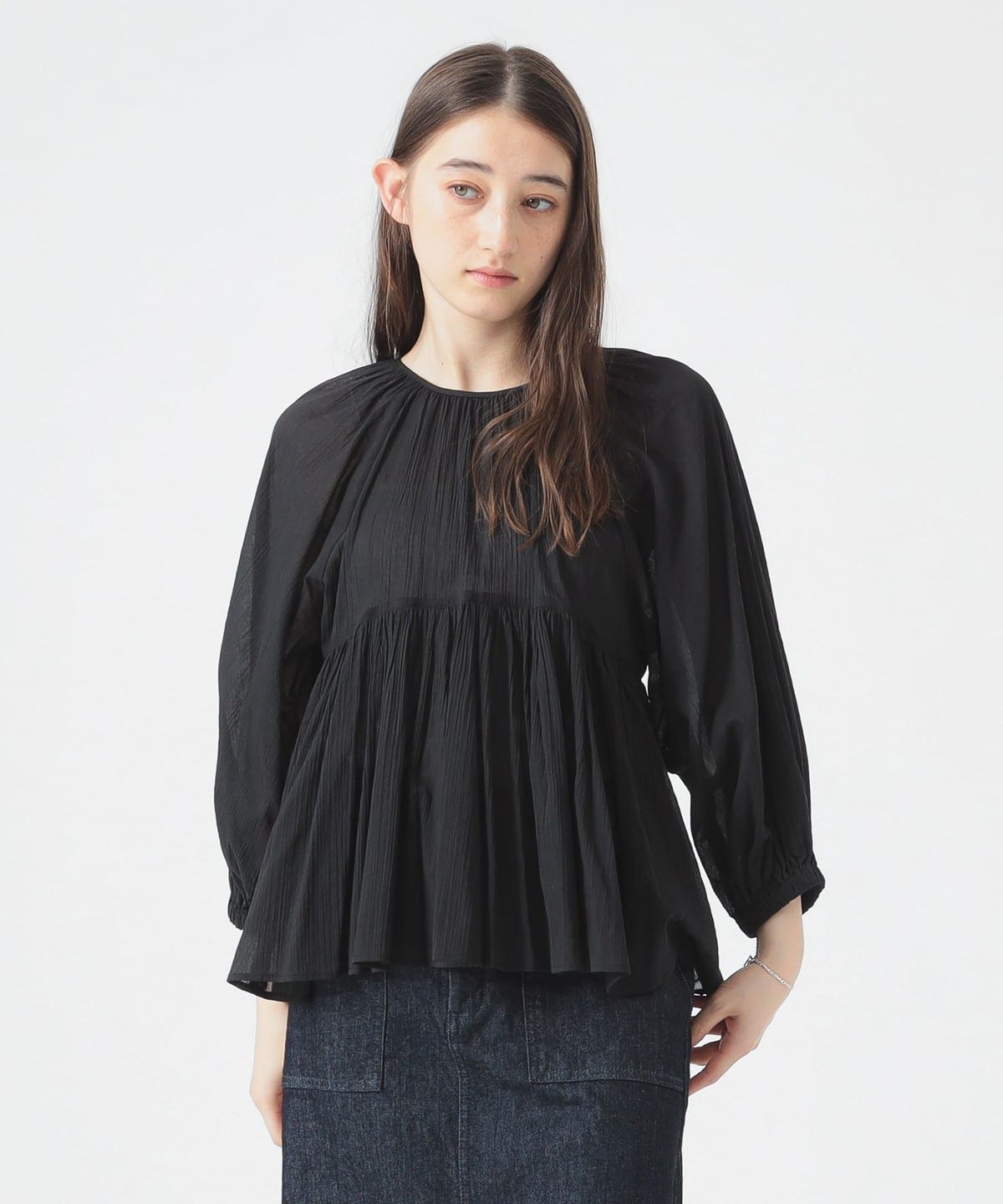 2WAY ギャザー ブラウス(S M) シャツ・ブラウス WOMEN BLACK M 2WAY ギャザー ブラウス(S M) シャツ・ブラウス WOMEN BLACK M