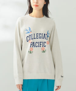 ▲【アウトレット】Collegiate Pacific × B:MING by BEAMS / 別注 クルーネック スウェット