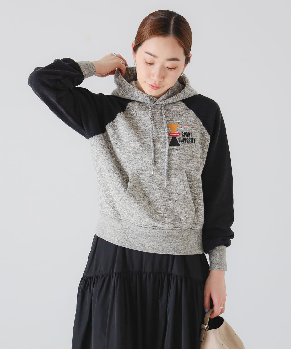 【別注】Healthknit ヘルスニット / フーディー スウェット トップス WOMEN HEATHER GRAY/BLACK ONE SIZE 【別注】Healthknit ヘルスニット / フーディー スウェット トップス WOMEN HEATHER GRAY/BLACK ONE SIZE
