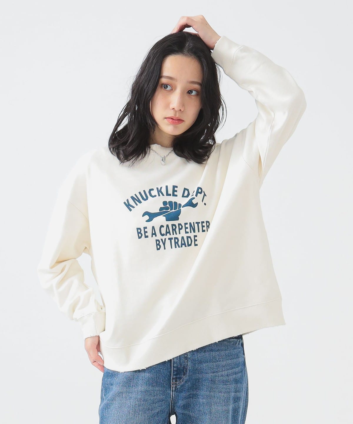 ヴィンテージ風 裏毛 トップス トップス WOMEN IVORY ONE SIZE ヴィンテージ風 裏毛 トップス トップス WOMEN IVORY ONE SIZE