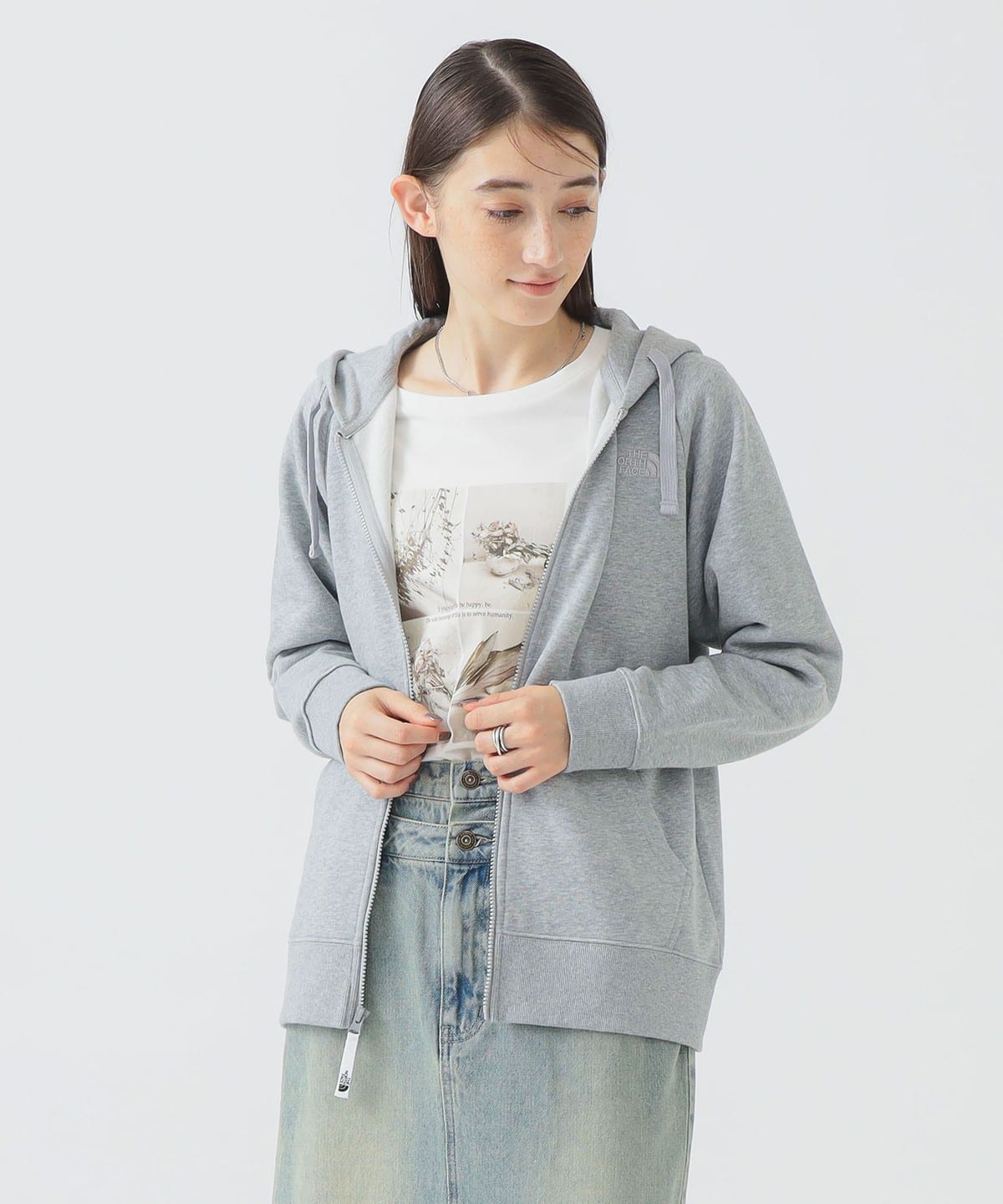 THE NORTH FACE ザ・ノース・フェイス / リアビューフル ジップ フーディ トップス WOMEN ﾐｯｸｽｸﾞﾚｰ L