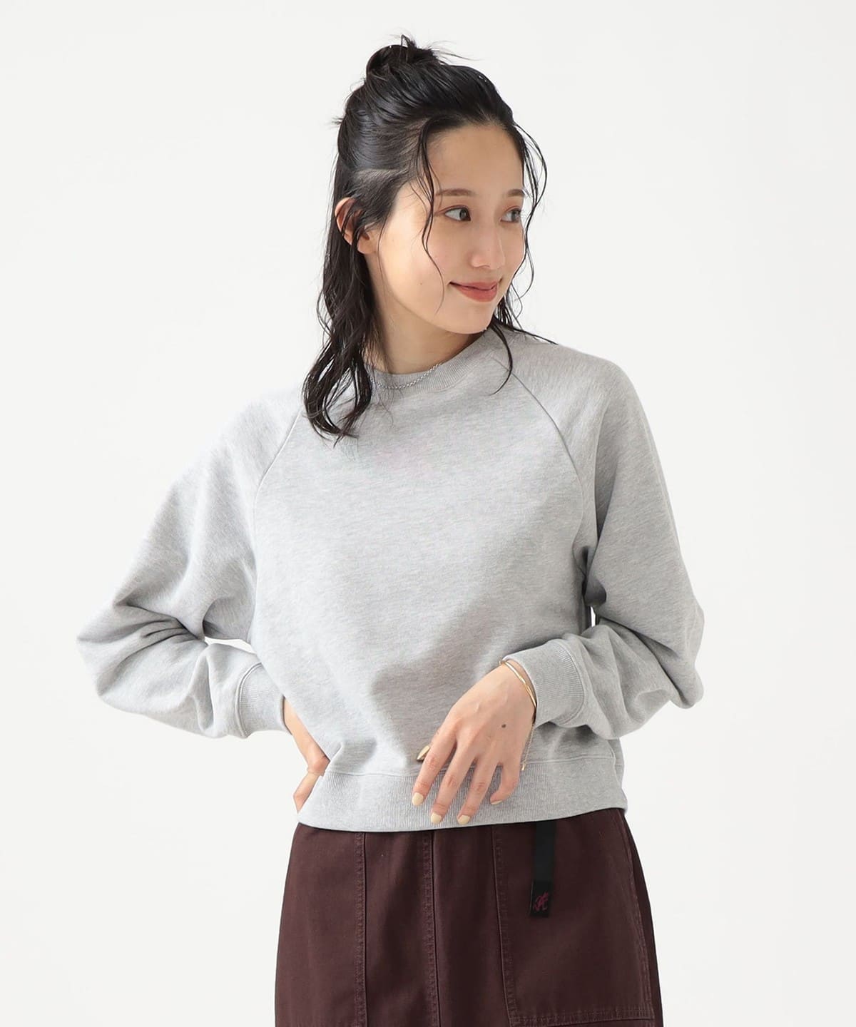 袖フォルム 裏毛 プルオーバー トップス WOMEN TOP GREY ONE SIZE 袖フォルム 裏毛 プルオーバー トップス WOMEN TOP GREY ONE SIZE