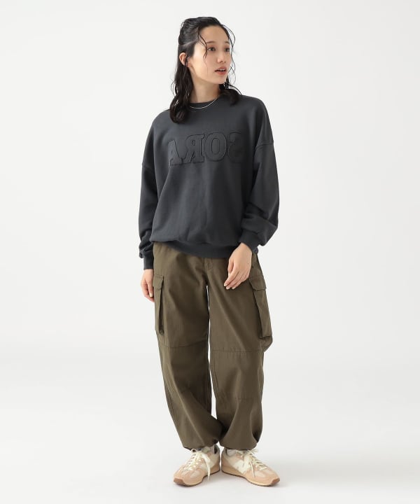 beeden/Bロゴ付きグレー スウェット BEEDEN トレーナー スウェット BASIC SWEAT レディース