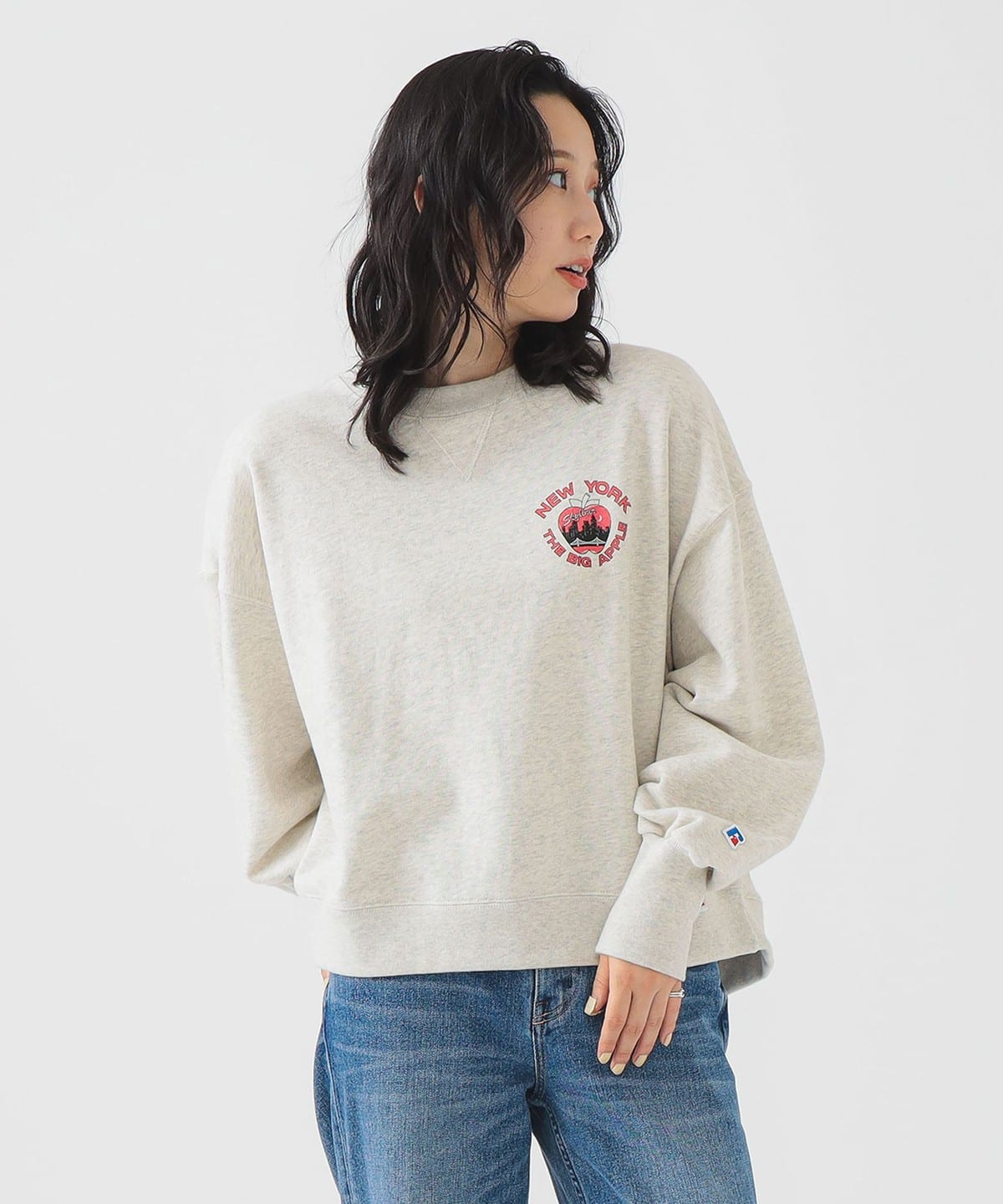 【別注】RUSSELL ATHLETIC ラッセルアスレチック / プリント クルーネック スウェット トップス WOMEN OATMEAL ONE SIZE 【別注】RUSSELL ATHLETIC ラッセルアスレチック / プリント クルーネック スウェット トップス WOMEN OATMEAL ONE SIZE