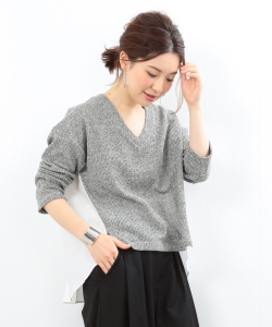B:MING by BEAMS / ニット×布帛コンビプルオーバー