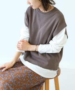 B:MING by BEAMS / ニットベスト付き ロングTシャツ