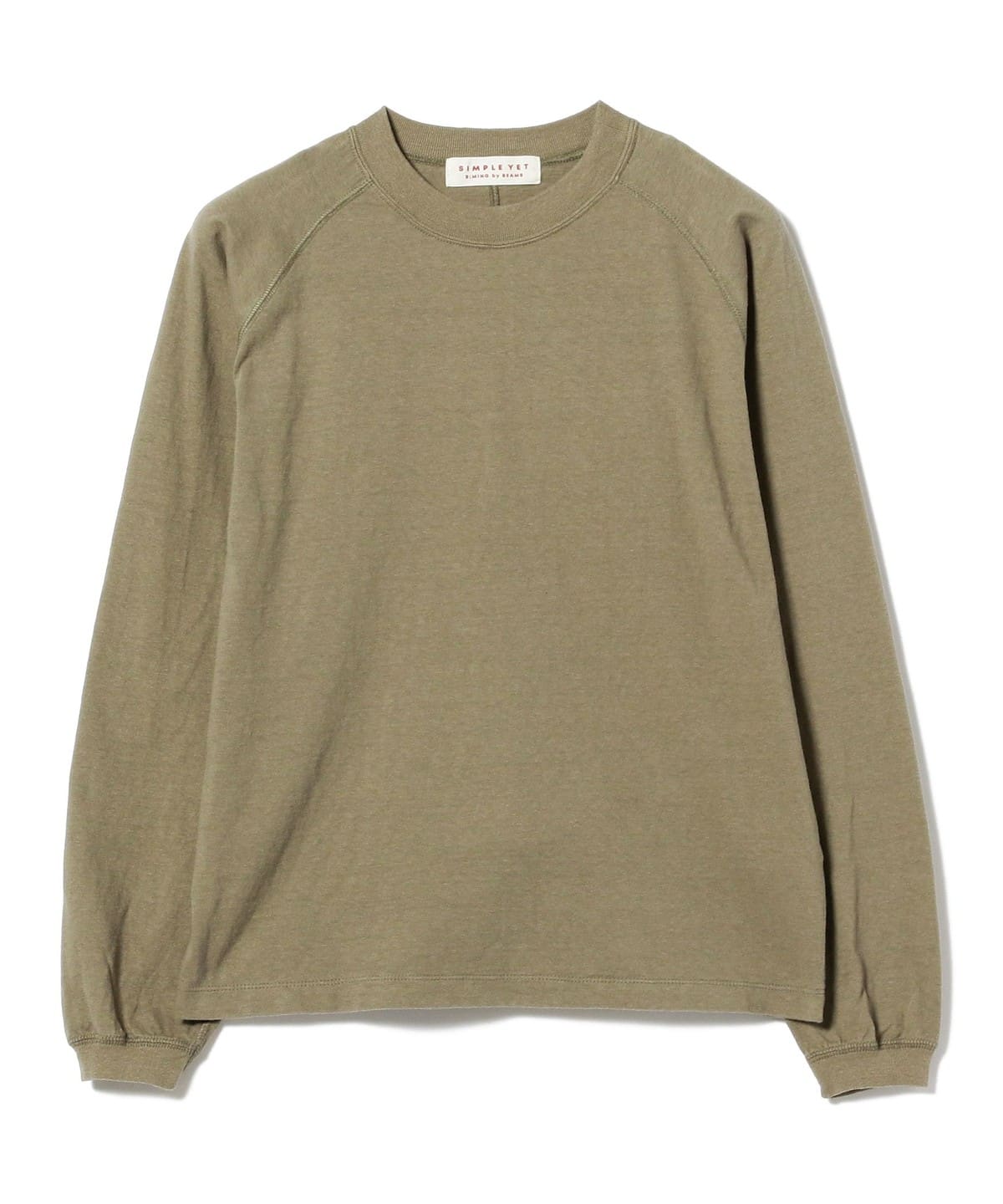 SIMPLE YET リサイクルコットン ロングスリーブ Tシャツ Tシャツ・カットソー WOMEN OLIVE M SIMPLE YET リサイクルコットン ロングスリーブ Tシャツ Tシャツ・カットソー WOMEN OLIVE M