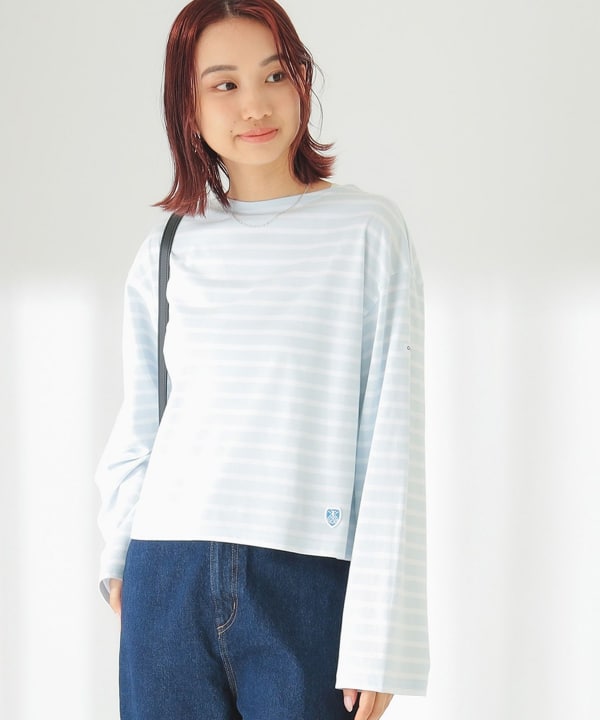 sacai luck＞ ボーダーカットソー 【1】 WHITE×BLUE