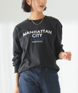 ▲【別注】 Manhattan Portage / ロゴ プリント ロングスリーブ Tシャツ