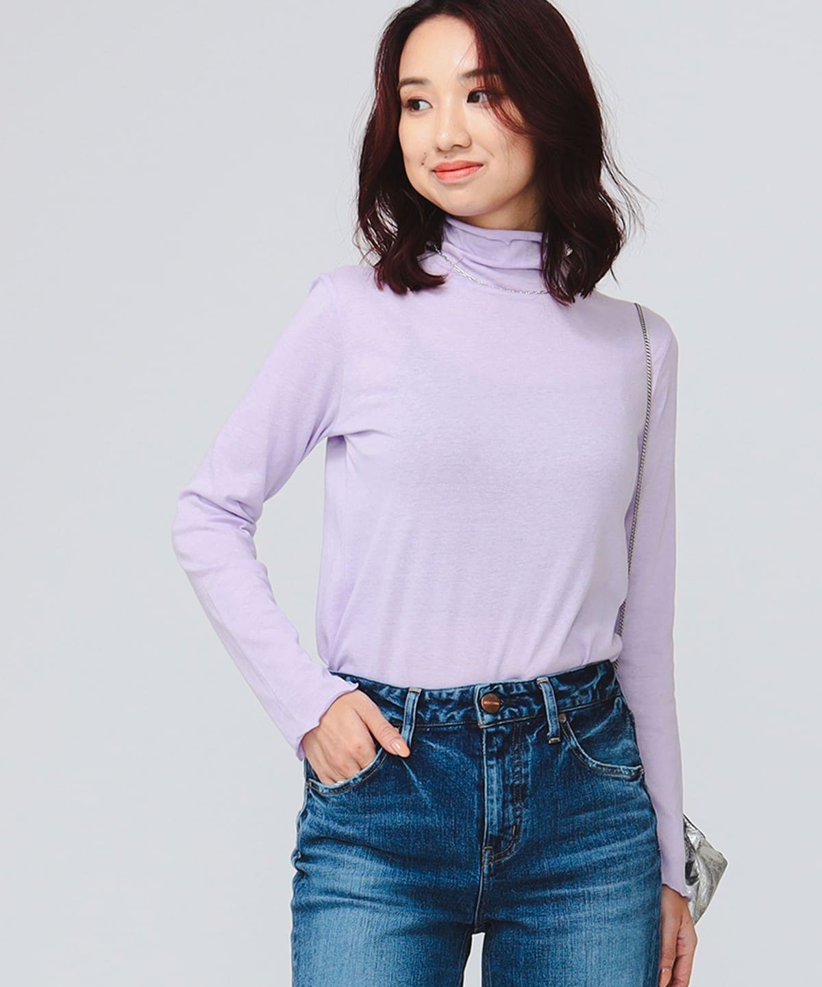 シアー タートル ネック Tシャツ・カットソー WOMEN LIGHT PURPLE ONE SIZE シアー タートル ネック Tシャツ・カットソー WOMEN LIGHT PURPLE ONE SIZE