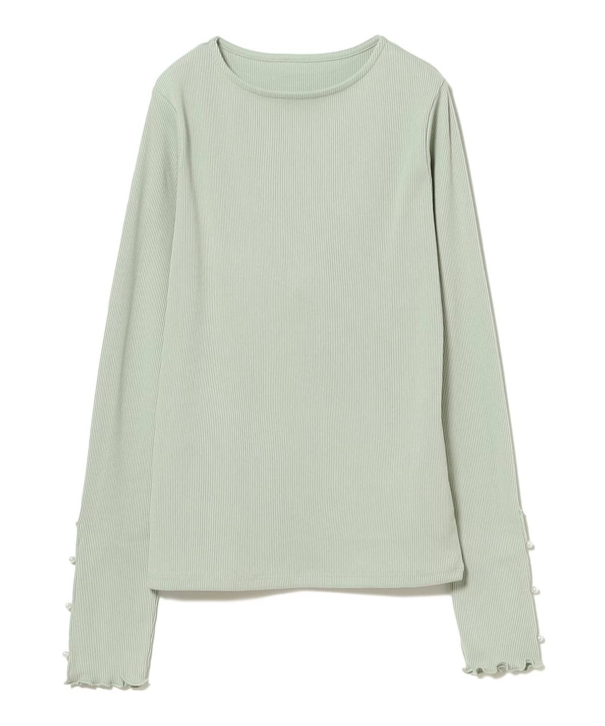 袖パール テレコ トップス Tシャツ・カットソー WOMEN MINT. GREEN ONE SIZE 袖パール テレコ トップス Tシャツ・カットソー WOMEN MINT. GREEN ONE SIZE