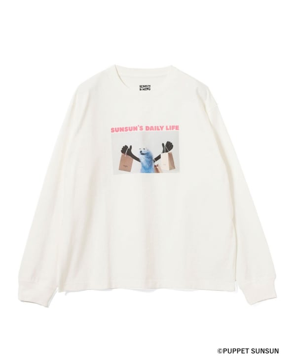 パペットスンスン　ビームス　フォトプリントTシャツ　shop ホワイト　XS パペットスンスン ビームス フォトプリントTシャツ shop