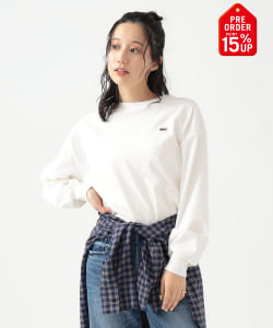 【+15%ポイントUP】【別注】LACOSTE / ロングスリーブ クルーネック Tシャツ