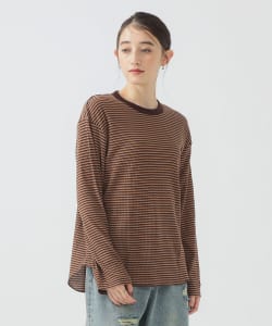 Healthknit / Multi Border Waffle Hem Round Crewneck L/S