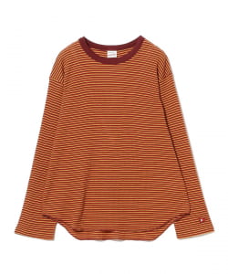 Healthknit / Multi Border Waffle Hem Round Crewneck L/S