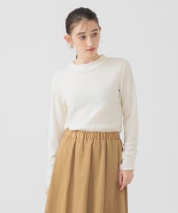 カット ジャカード ハイネック トップス
