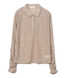 シアー ポロ ロングTシャツ