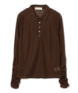 シアー ポロ ロングTシャツ