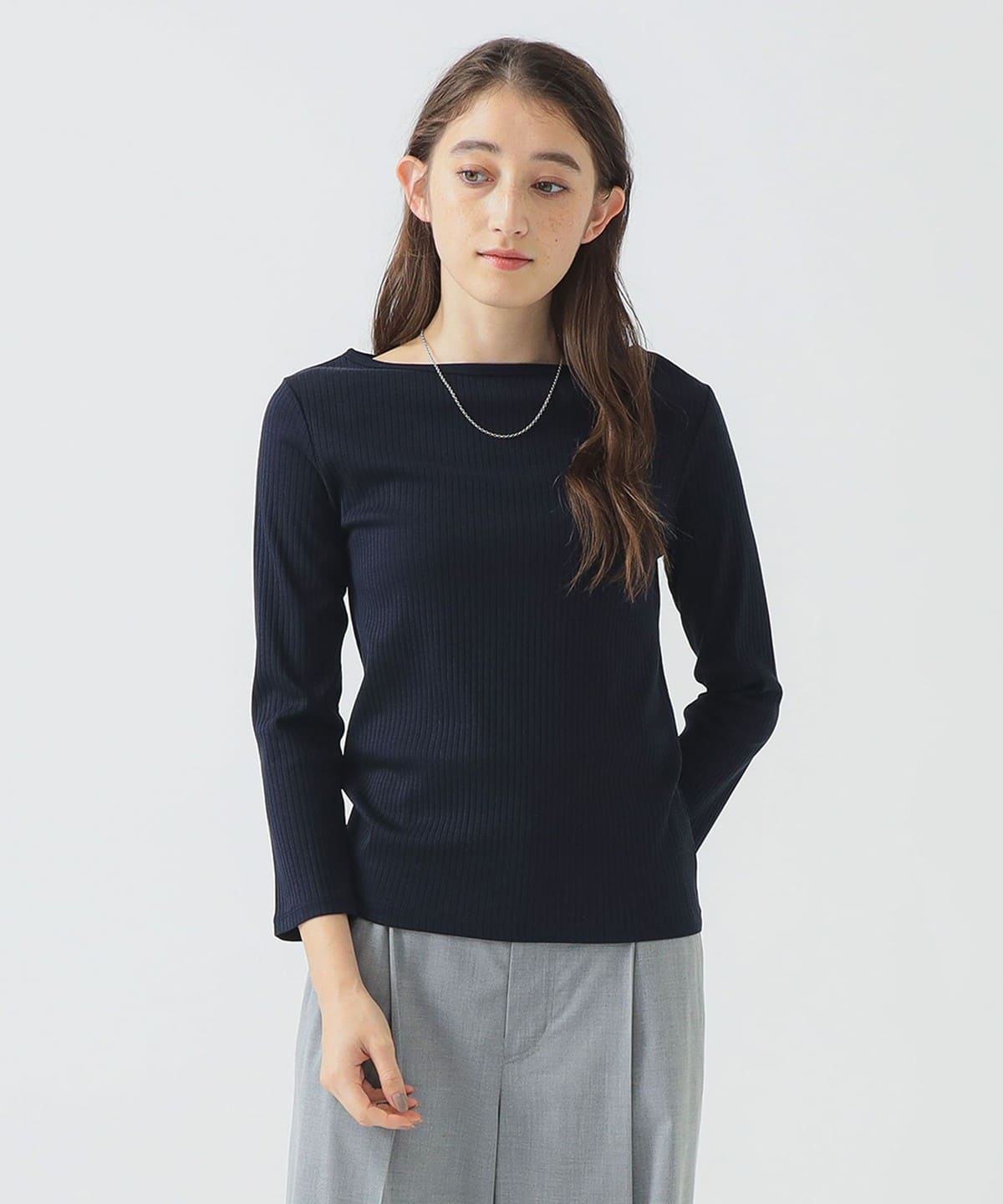 ハリヌキ テレコ プルオーバー Tシャツ・カットソー WOMEN NAVY ONE SIZE ハリヌキ テレコ プルオーバー Tシャツ・カットソー WOMEN NAVY ONE SIZE
