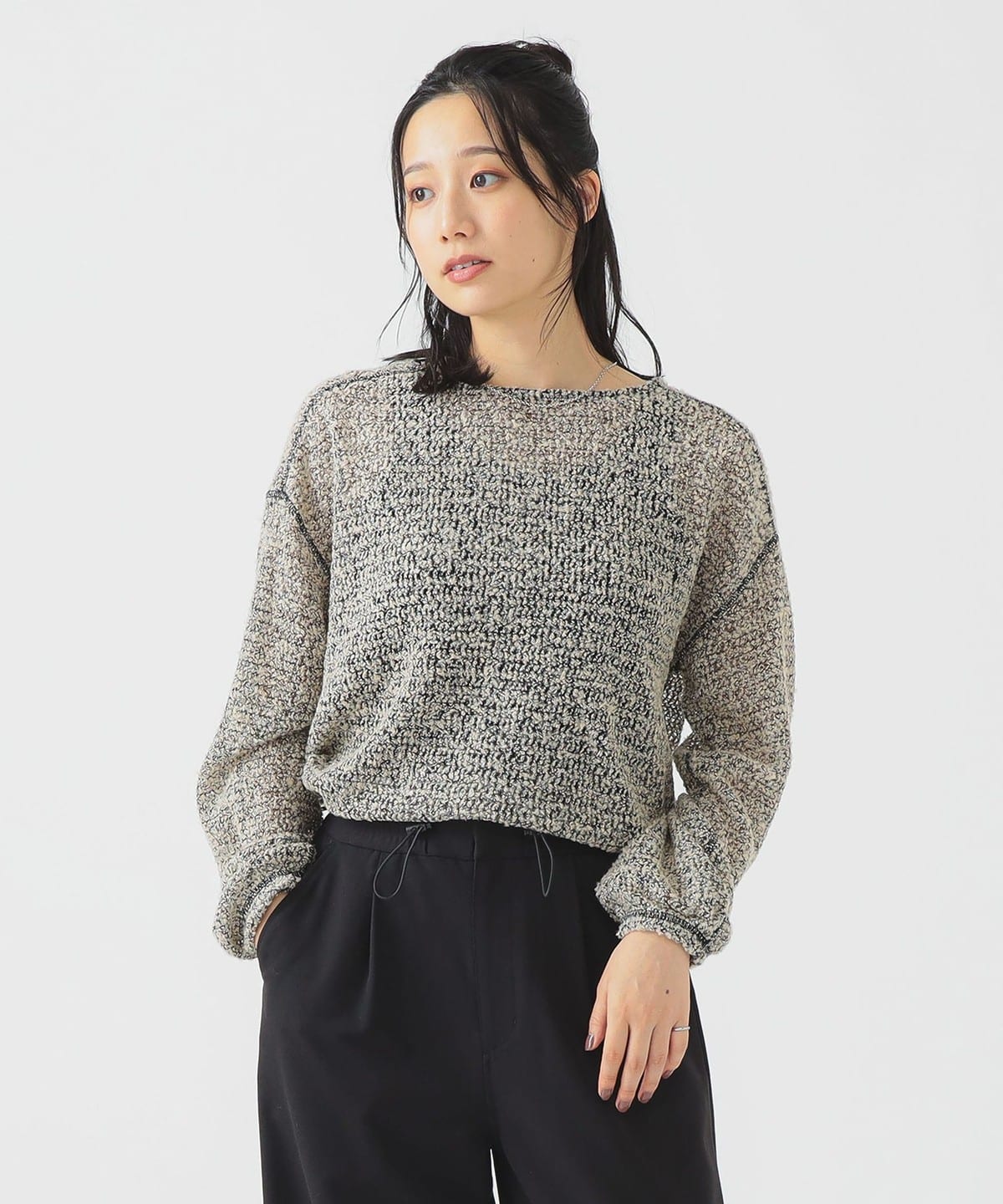 ブークレ プルオーバー カットソー Tシャツ・カットソー WOMEN BEIGE ONE SIZE ブークレ プルオーバー カットソー Tシャツ・カットソー WOMEN BEIGE ONE SIZE