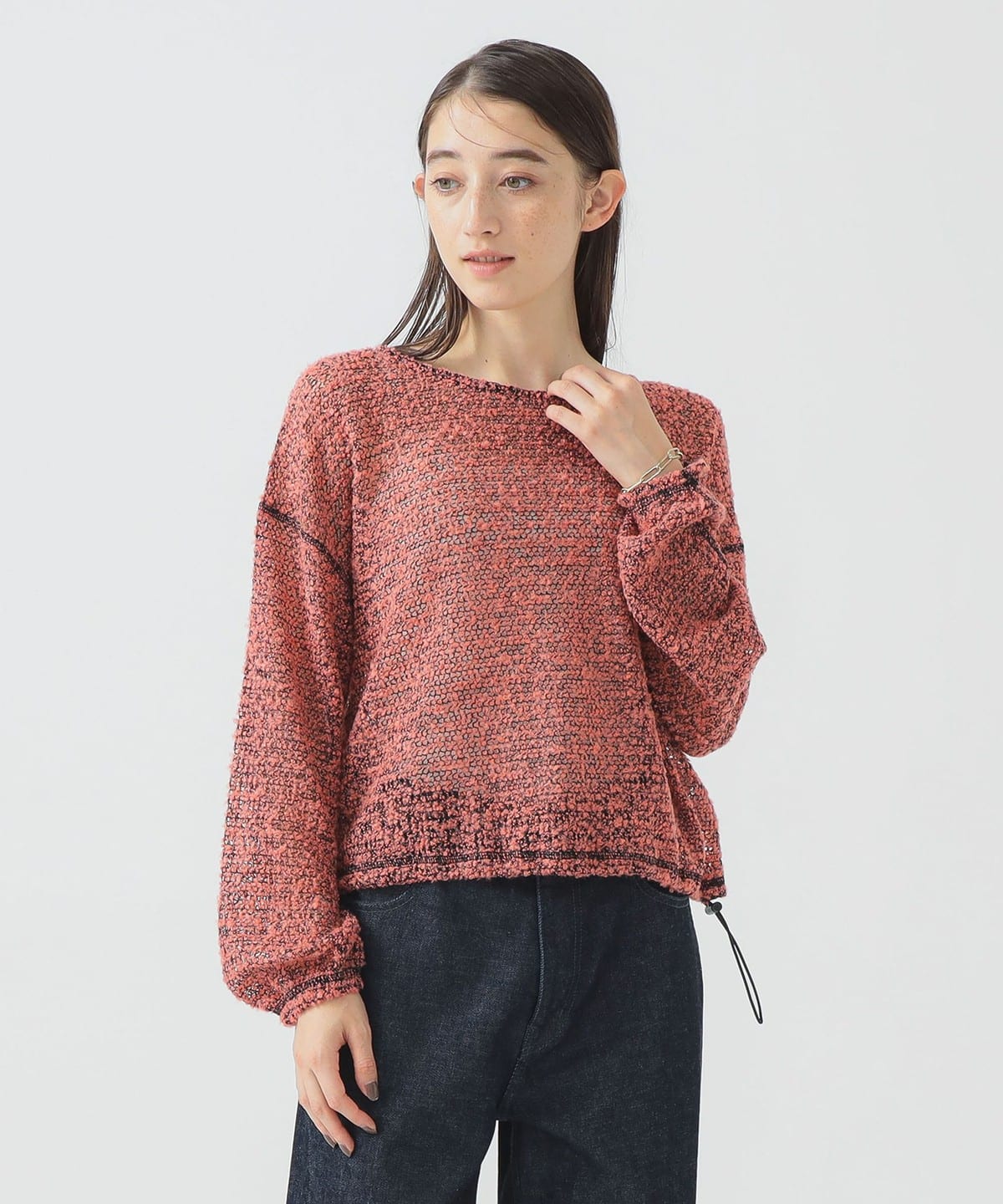 ブークレ プルオーバー カットソー Tシャツ・カットソー WOMEN PINK ONE SIZE ブークレ プルオーバー カットソー Tシャツ・カットソー WOMEN PINK ONE SIZE