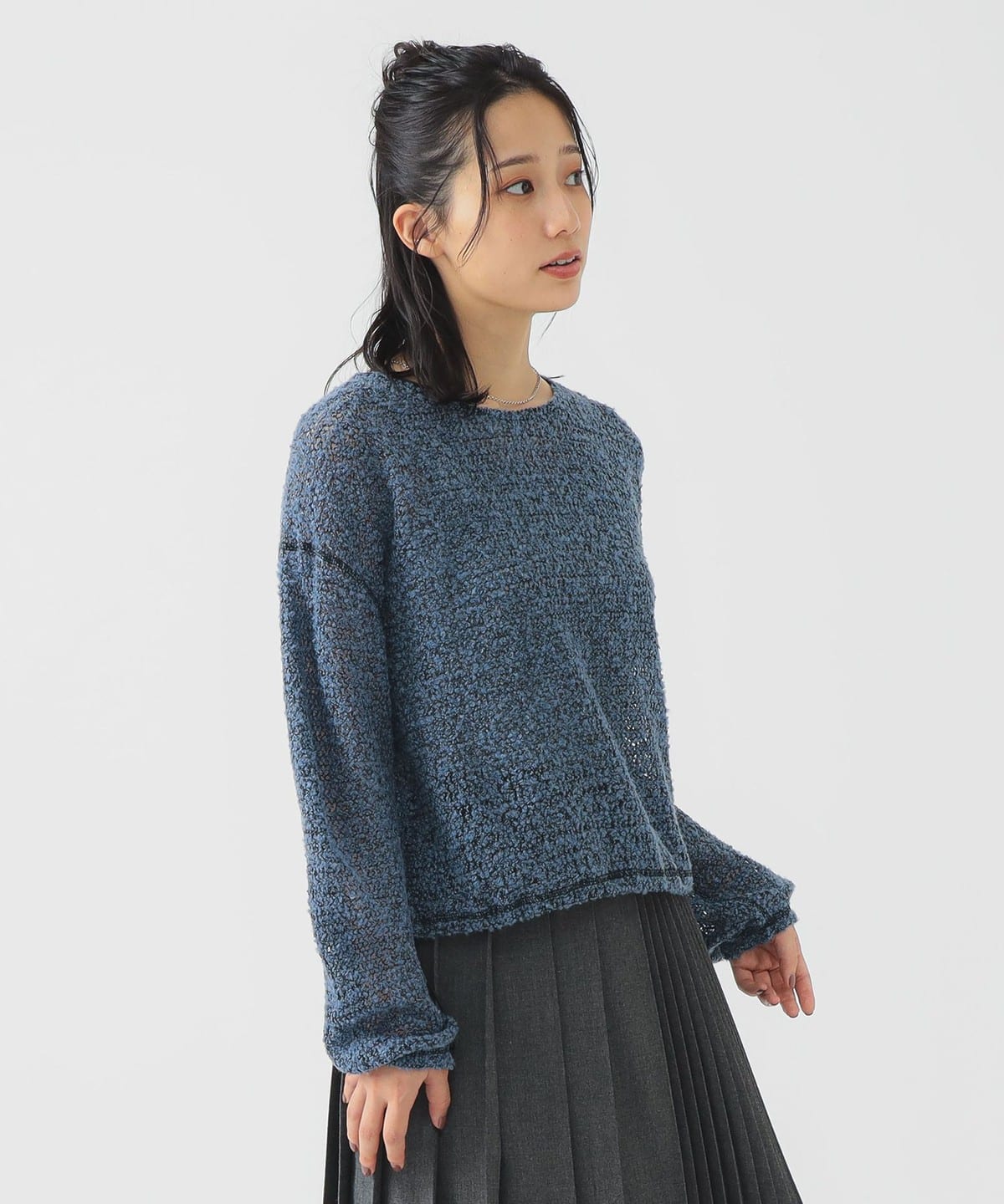 ブークレ プルオーバー カットソー Tシャツ・カットソー WOMEN BLUE ONE SIZE ブークレ プルオーバー カットソー Tシャツ・カットソー WOMEN BLUE ONE SIZE