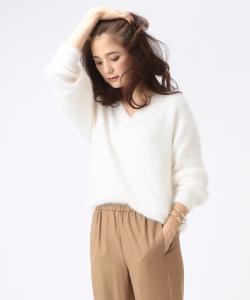 B:MING by BEAMS / アンゴラシャギーVネックニット 16AW-K