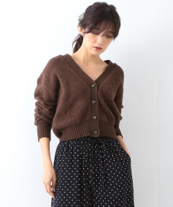 B:MING by BEAMS / ボア天竺 Vネックカーディガン 17AW