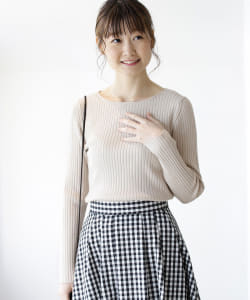 ▲B:MING by BEAMS / リブ ボートネック プルオーバー