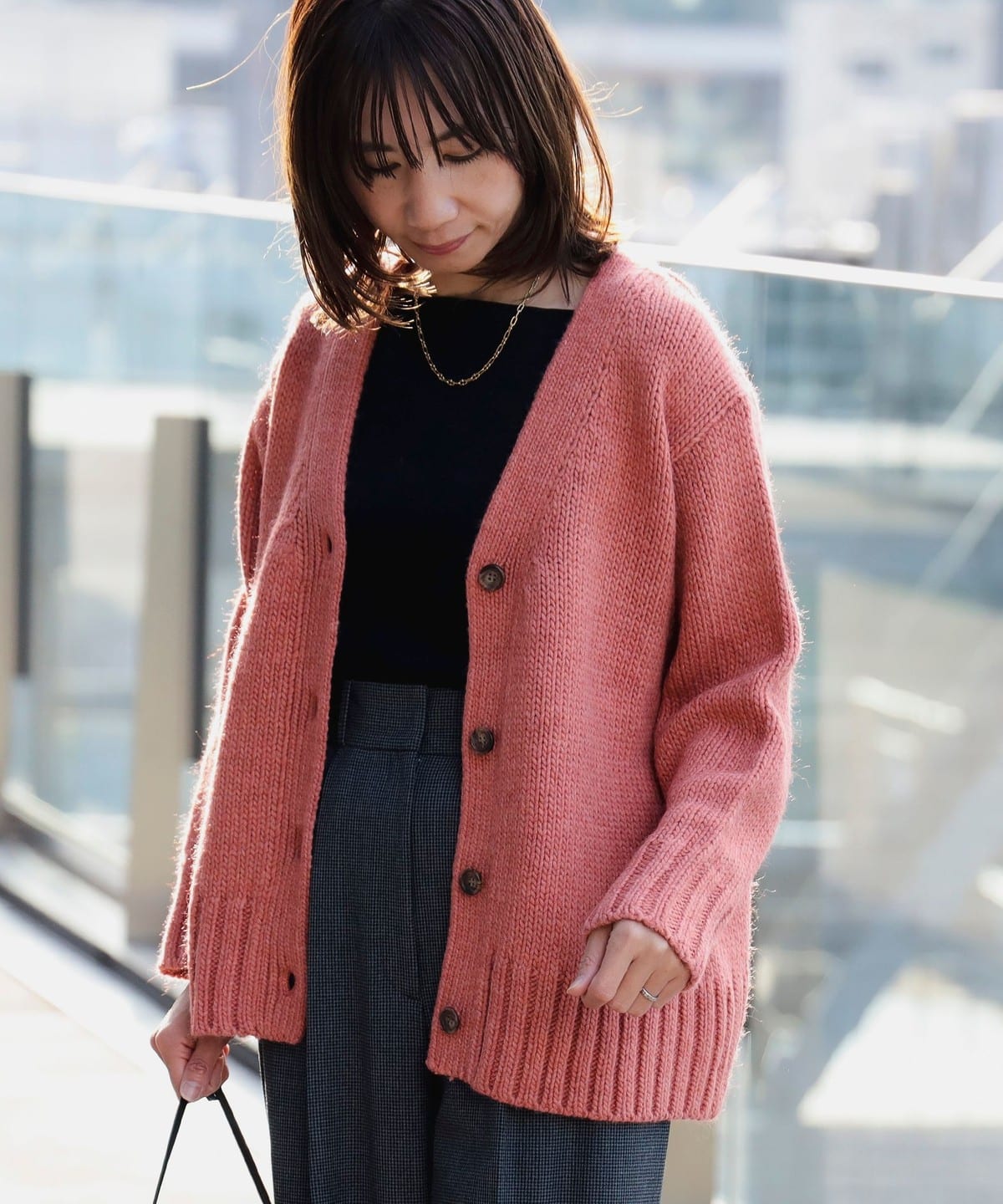 エドワード Vネック カーディガン トップス WOMEN ORANGE ONE SIZE エドワード Vネック カーディガン トップス WOMEN ORANGE ONE SIZE
