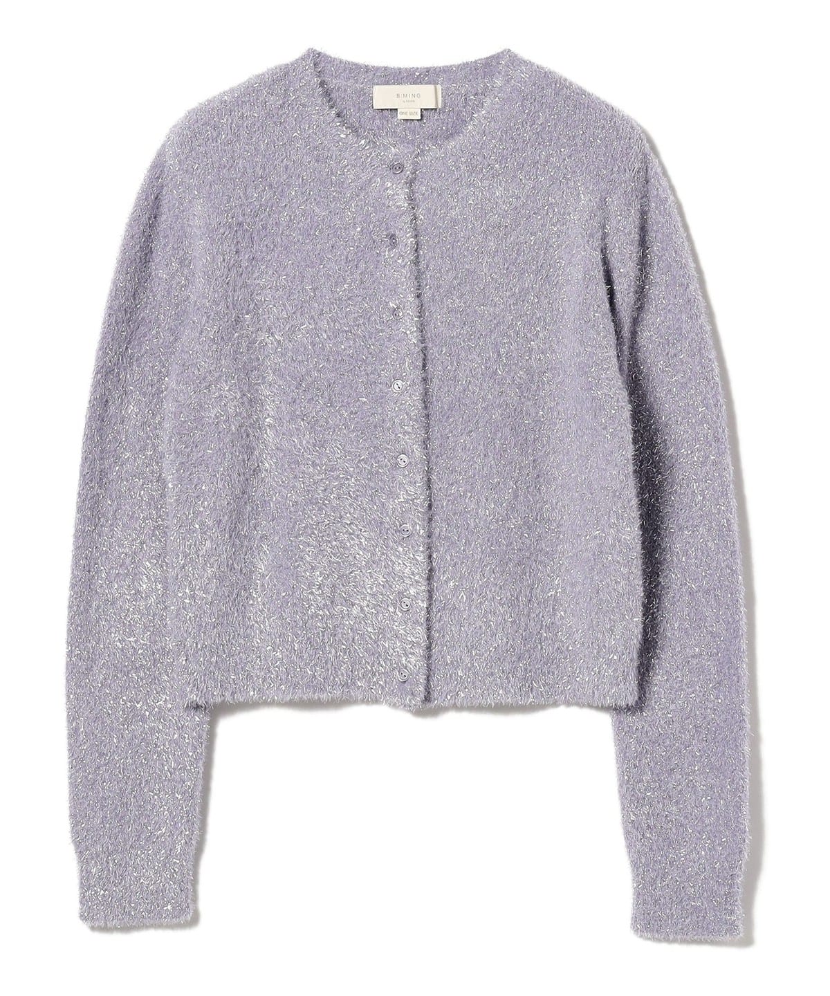 美品☆B:MING by BEAMS ツイード調 コットン ニットカーディガン B:MING by BEAMS（ビーミング by ビームス）ワッフル リラックス