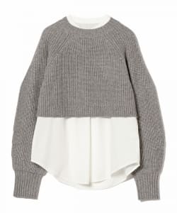 ニットプルオーバー × シャツ セット