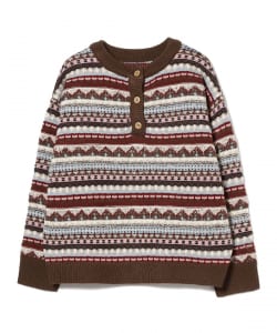 ▲ B:MING by BEAMS / 2WAY ジャカードニット プルオーバー