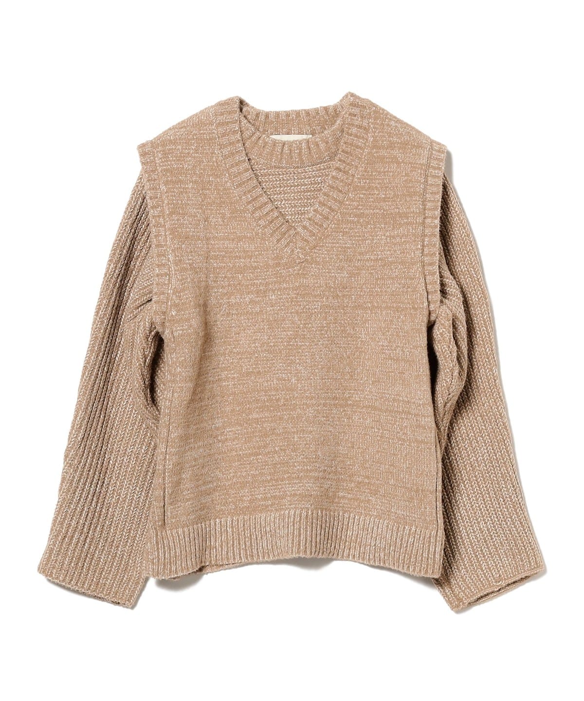 ニットベスト × プルオーバー セット トップス WOMEN BEIGE系 ONE SIZE ニットベスト × プルオーバー セット トップス WOMEN BEIGE系 ONE SIZE