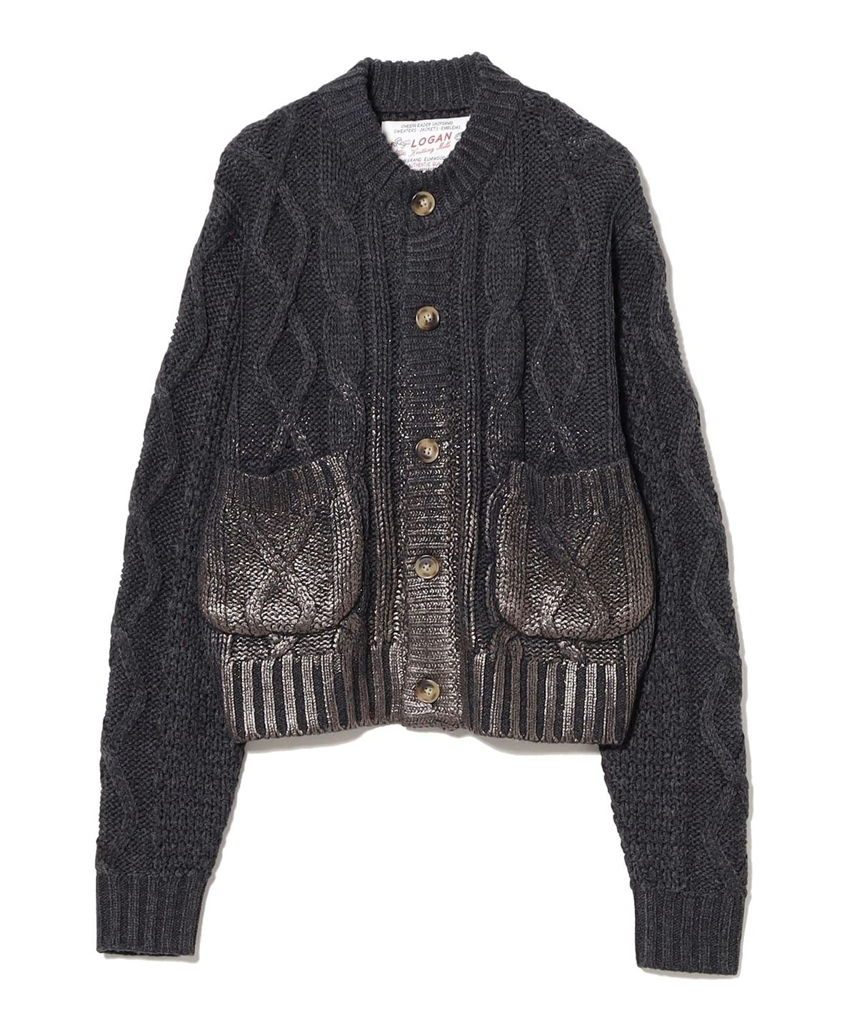 LOGAN Knitting Mills / Foil Cardigan トップス WOMEN CHARCOAL. GREY ONE SIZE LOGAN Knitting Mills / Foil Cardigan トップス WOMEN CHARCOAL. GREY ONE SIZE