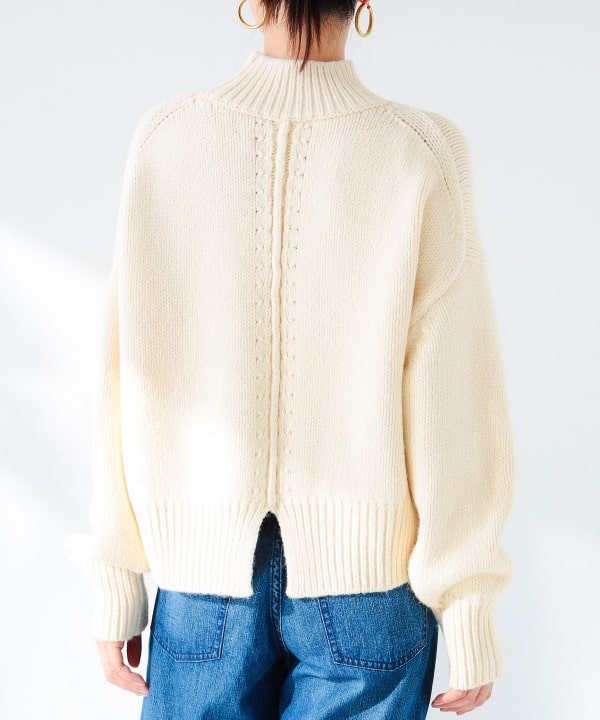 新版タグ付き完売品: BRIEFING ネイビー セーター レディースM B:MING by BEAMS（ビーミング by ビームス）バックスリット ハイネック