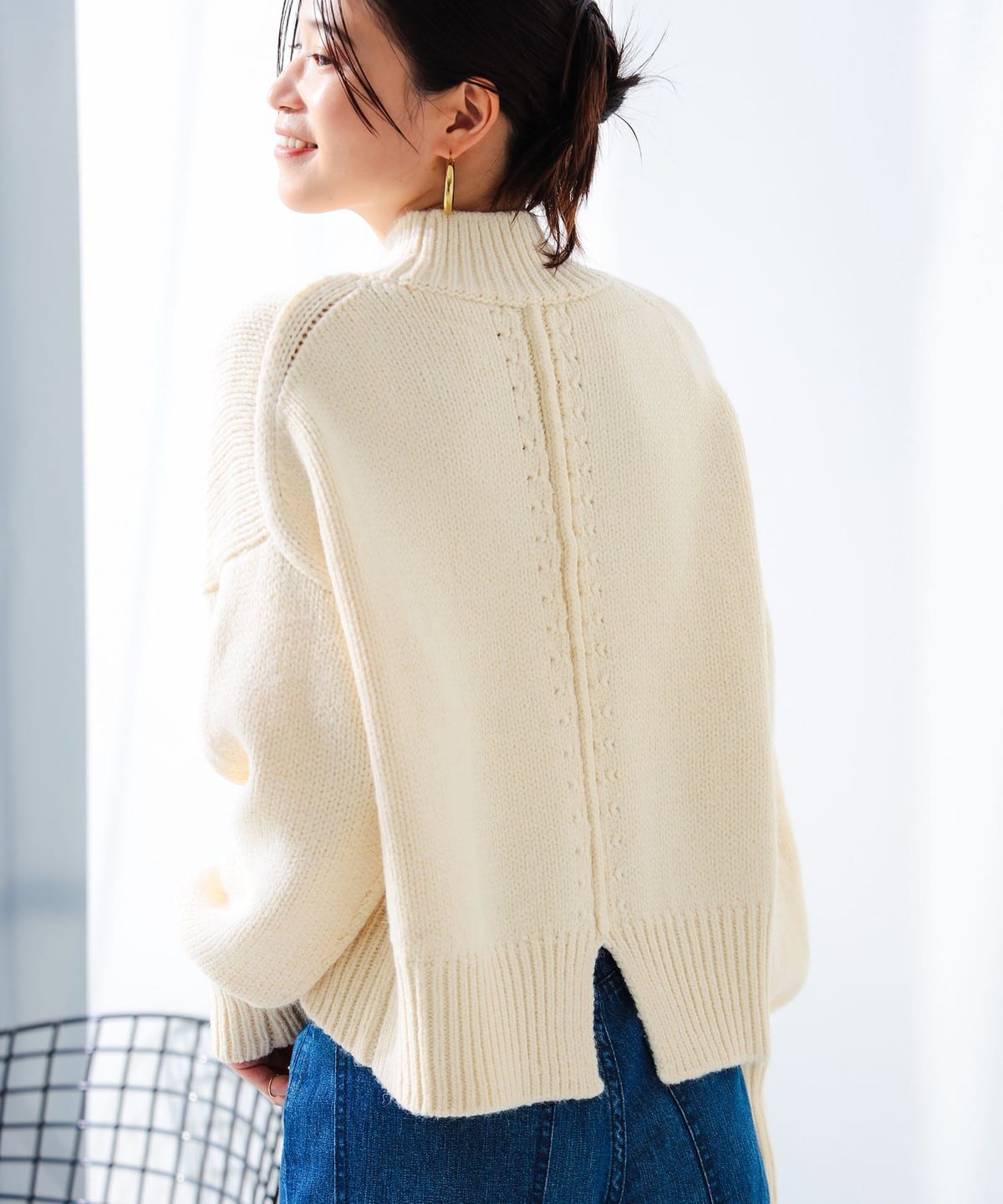 バックスリット ハイネック ニット トップス WOMEN OFF WHITE ONE SIZE バックスリット ハイネック ニット トップス WOMEN OFF WHITE ONE SIZE