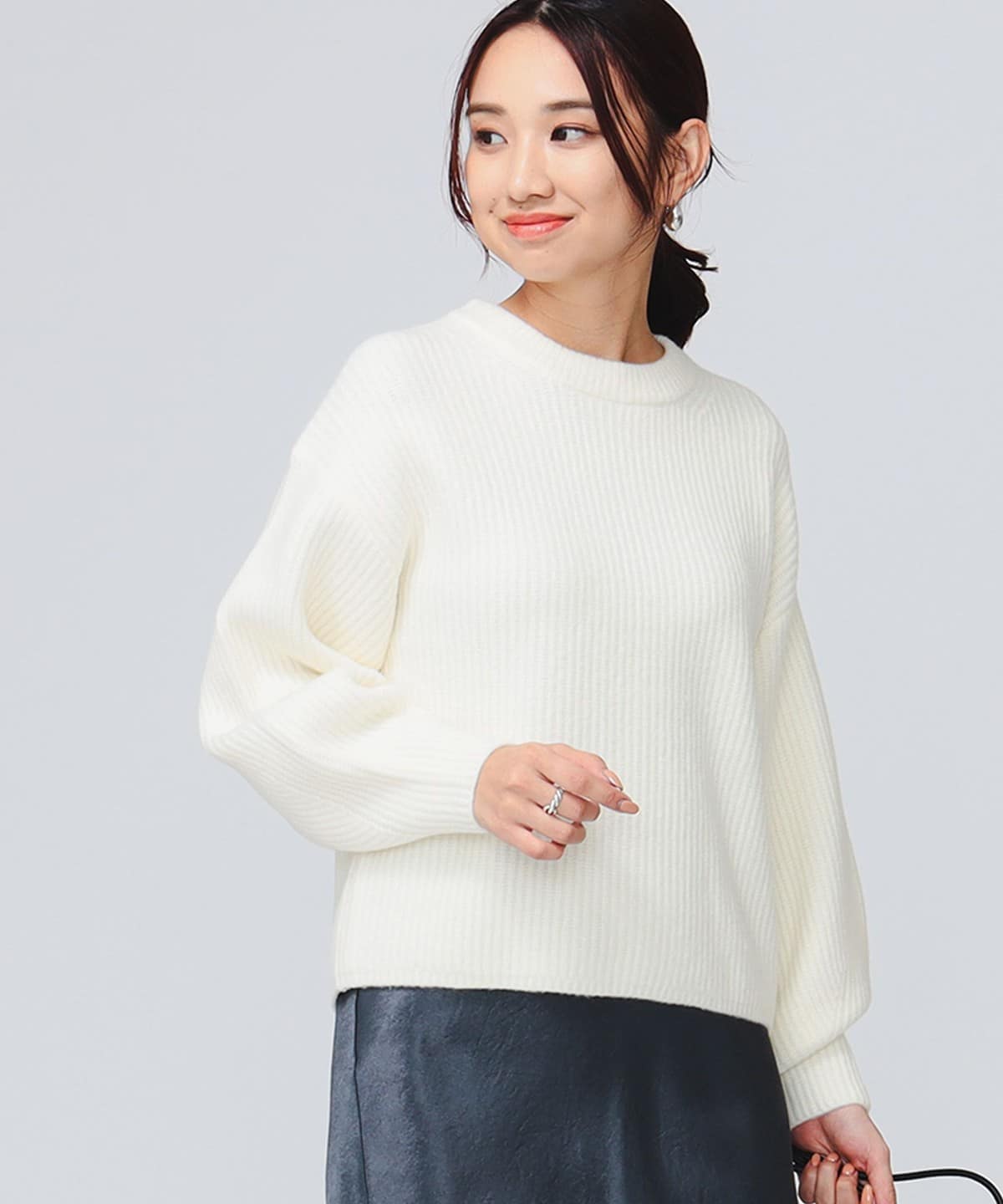 袖 ボリューム リブ プルオーバー トップス WOMEN OFF WHITE ONE SIZE 袖 ボリューム リブ プルオーバー トップス WOMEN OFF WHITE ONE SIZE