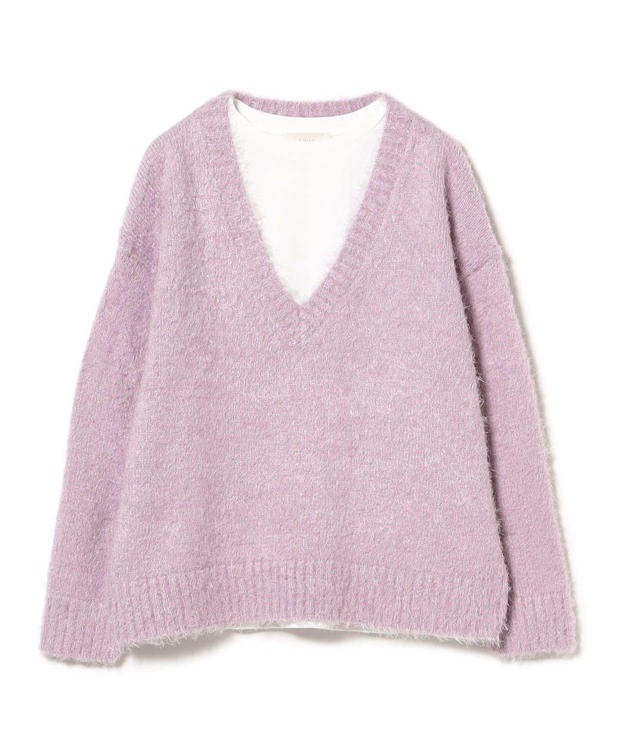 シャギー ニット × ロングスリーブ Tシャツ セット トップス WOMEN LAVENDER ONE SIZE シャギー ニット × ロングスリーブ Tシャツ セット トップス WOMEN LAVENDER ONE SIZE