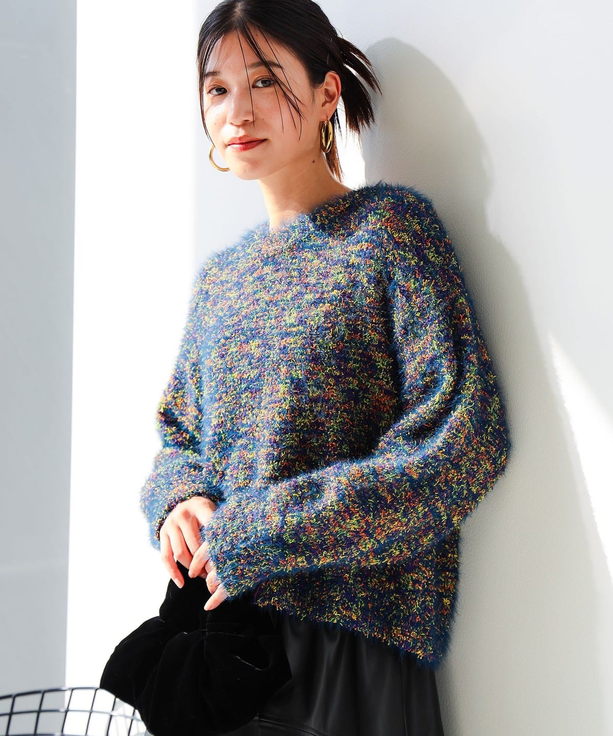 ミックス ニット トップス WOMEN NAVY ONE SIZE ミックス ニット トップス WOMEN NAVY ONE SIZE