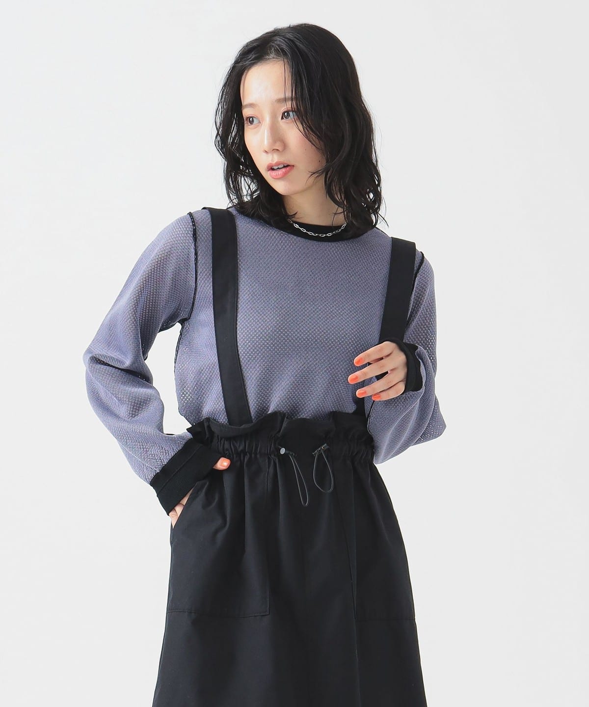 2WAY メッシュ ニット トップス WOMEN LAVENDER ONE SIZE 2WAY メッシュ ニット トップス WOMEN LAVENDER ONE SIZE